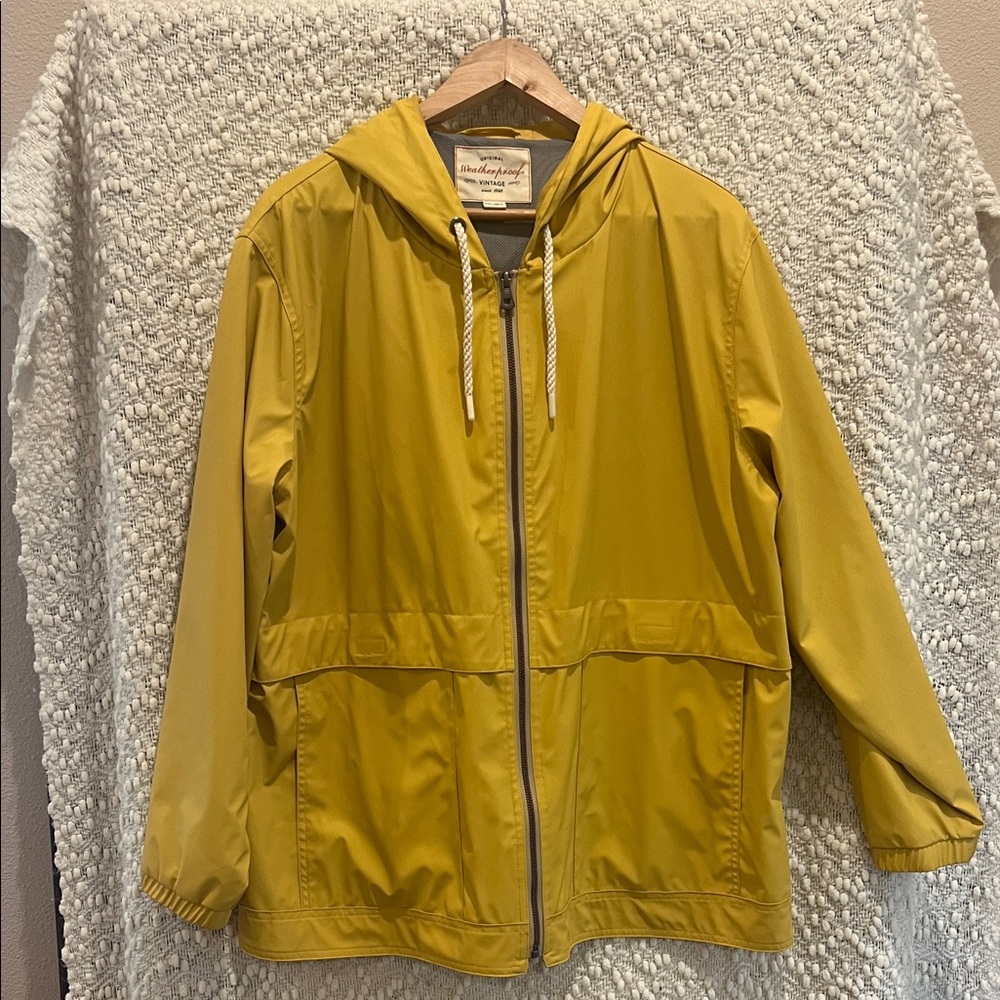 Weatherproof Vintage Mustard Hooded Rain Jacket